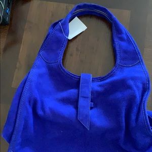 Royal blue SUEDE Sarah Jessica Parker handbag